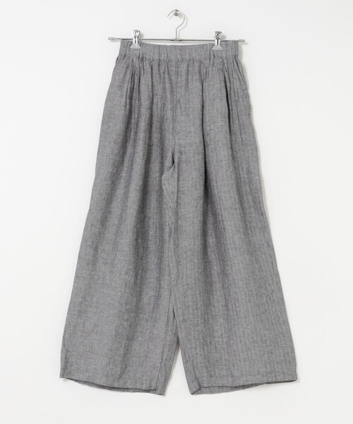 URBAN RESEARCH DOORS（アーバンリサーチドアーズ）の「ヘリンボーンリネンワイドギャザーパンツ（その他パンツ・レディース・CHARCOAL・S/M）」の4枚目の写真
