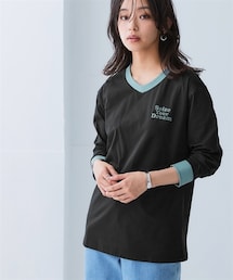 nissen | 綿タッチ多機能刺しゅうVネックTシャツ（吸汗速乾・UVカット・抗菌防臭・形態安定）＜大きいサイズ有＞(スポーツグッズ)