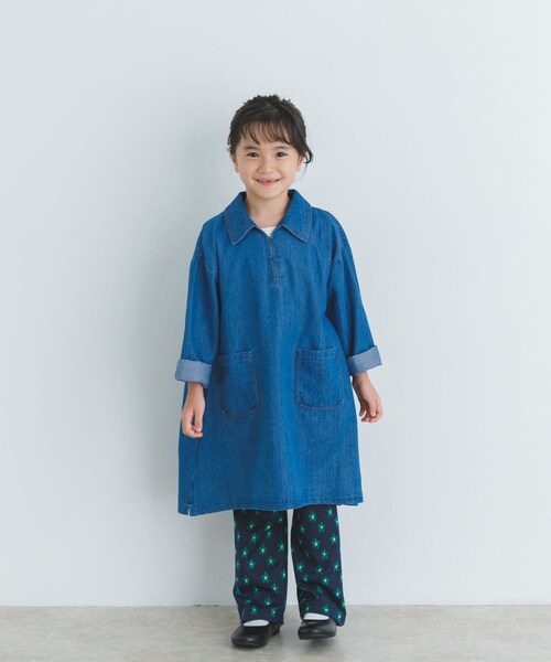 URBAN RESEARCH DOORS（アーバンリサーチドアーズ）の「デニムミニワンピース(KIDS)（ワンピース・キッズ・INDIGO/ONE WASH・105/120/135）」の4枚目の写真