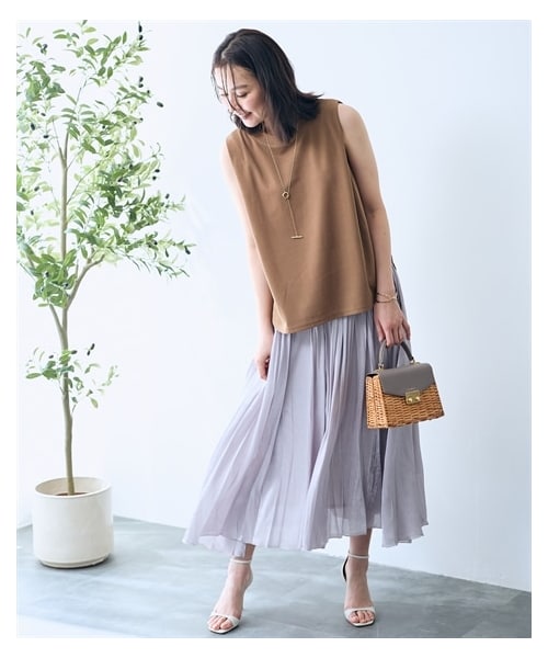 nissen（ニッセン）の「ノースリーブカットソートップス【OtonaSMILE】（Tシャツ/カットソー・レディース・黒/ブラウン・M/L/LL/3L/4L/5L）」の8枚目の写真