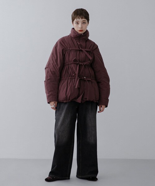 KBF(ケイビーエフ)の「フロントリボン中綿ジャケット(その他アウター・レディース・BLACK/KHAKI/BORDEAUX/IVORY・one)」の4枚目の写真