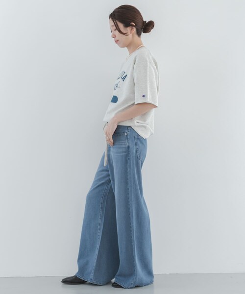 URBAN RESEARCH Sonny Label（アーバンリサーチサニーレーベル）の「リヨセルコットンドロストワイドデニム（デニムパンツ・レディース・インディゴ/ライトインディゴ・34/36/38）」の10枚目の写真