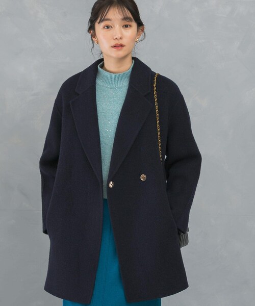 URBAN RESEARCH ROSSO（アーバンリサーチロッソ）の「ウールカシミヤリバーチェスターコート（チェスターコート・レディース・WHITE/BEIGE/NAVY・FREE）」の3枚目の写真