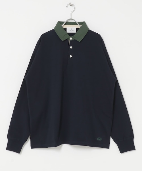 URBAN RESEARCH Sonny Label(アーバンリサーチサニーレーベル)の「ラグビーカラーロングスリーブシャツ(Tシャツ/カットソー・メンズ・ホワイト/ブラウン/ネイビー・M/L)」の3枚目の写真