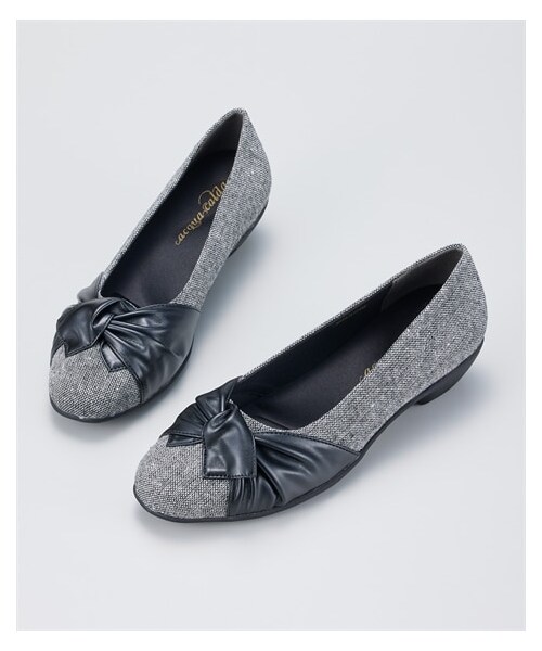 nissen（ニッセン）の「痛いところにやさしいターバンパンプス（ワイズ３E）（パンプス・メンズ・黒/ツイード調×黒/グレージュ(スムース)/ライト杢グレー×グレー/ライトベージュ×ブラウン・22.0cm/22.5cm/23.0cm/23.5cm/24.0cm/24.5cm/25.0cm）」の4枚目の写真