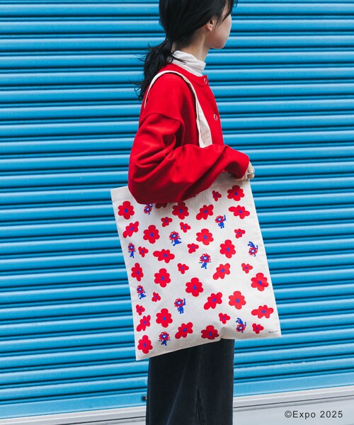 THE GOODLAND MARKET（ザグッドランドマーケット）の「EXPO2025 TOTE-FLOWER（トートバッグ・レディース・オフホワイト/グレー・One）」の7枚目の写真