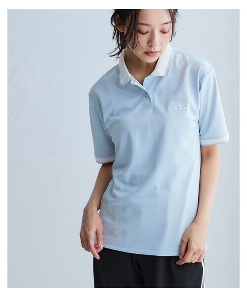 nissen（ニッセン）の「リブ衿刺しゅうポロシャツ（UVカット・吸汗速乾）＜大きいサイズ有＞（スポーツグッズ・メンズ・オフホワイト/ネイビー/サックス/イエロー※いつか色追加・S/M/L/LL/3L/4L/5L/6L）」の4枚目の写真