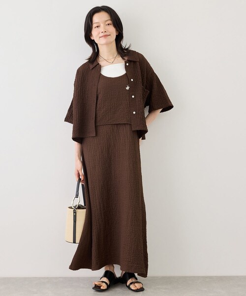 ROPE' PICNIC(ロペピクニック)の「【BEVERLYHILLS POLO CLUB】ふくれジャガードキャミワンピース(ワンピース・レディース・ブラック/キナリ/ブラウン・F)」の20枚目の写真