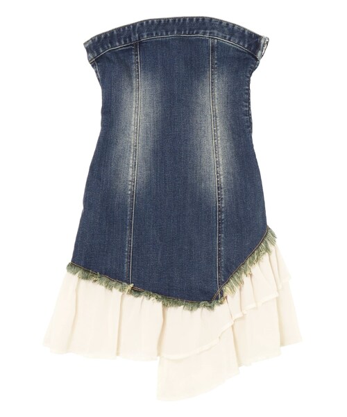 EVRIS（エヴリス）の「フリルドッキングデニムベアミニワンピース（ワンピース・レディース・アイスブルー/インディゴ・S/M）」の21枚目の写真