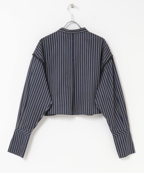 KBF（ケイビーエフ）の「ヘムデザインクロップドシャツ（シャツ/ブラウス・レディース・CREAM st/NAVY st・one）」の13枚目の写真