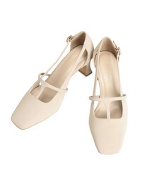 LAGUNAMOON | ストラップデザインスクエアトゥパンプス(パンプス)