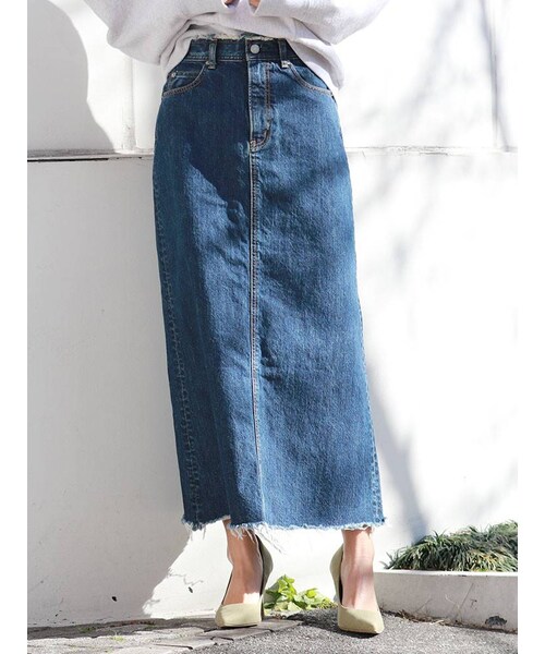 Ungrid（アングリッド）の「デニムマキシスカート（デニムスカート・レディース・ブラック/インディゴ・M/S）」の5枚目の写真