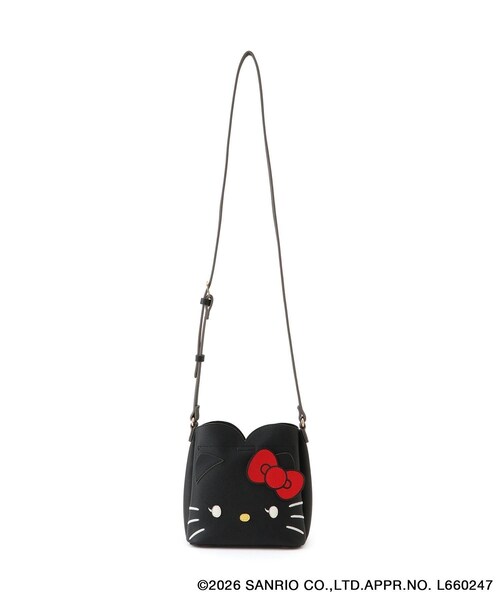 VIS（ビス）の「【HELLO KITTY×VIS】ダブルフェイスハートカットミニショルダーバッグ（ショルダーバッグ・レディース・ブラック/オフホワイト・F）」の6枚目の写真