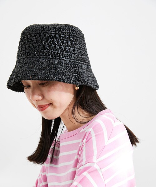 VIS（ビス）の「コーティングペーパーバケットハット（ハット・レディース・ブラック/キナリ・F）」の14枚目の写真