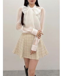 MERCURYDUO | オーガンジービッグボウタイブラウス(シャツ/ブラウス)