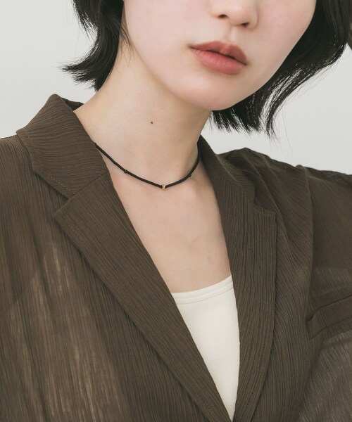 SMELLY（スメリー）の「メタルトップマットビーズネックレス（ネックレス・レディース・BK/GD・-）」の5枚目の写真