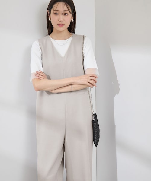 ROPE' PICNIC(ロペピクニック)の「【吸水速乾・防シワ】エフォートレスリラックスオールインワン(つなぎ/オールインワン・レディース・チャコール/ライトグレー/ベージュ・36/38)」の17枚目の写真