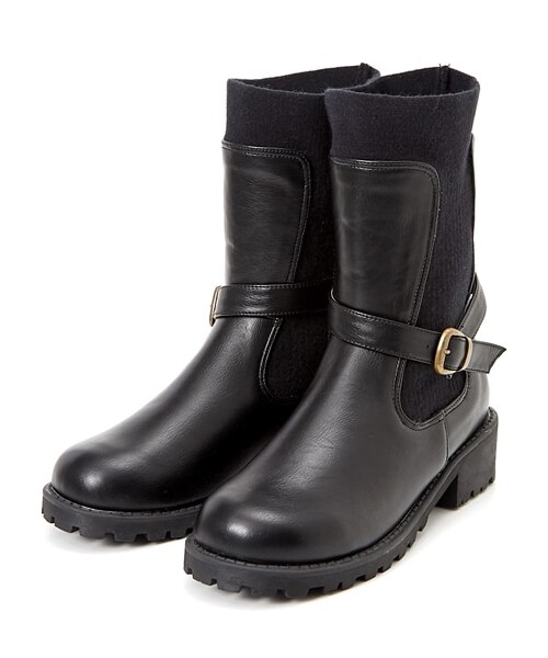 nissen（ニッセン）の「【ゆったり幅広】ベルト付ニット切替えミドルブーツ（低反発中敷）（ワイズ４Ｅ）（ブーツ・メンズ・黒/ブラウン/オーク/チャコールグレー/カーキ・M=23.0~23.5cm/4E/L=24.0~24.5cm/4E/LL=25.0~25.5cm/4E/3L=26.0~26.5cm/4E）」の19枚目の写真