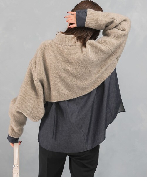 URBAN RESEARCH ROSSO（アーバンリサーチロッソ）の「クロップドマルチウェイニット（ニット/セーター・レディース・beige/aqua・FREE）」の7枚目の写真