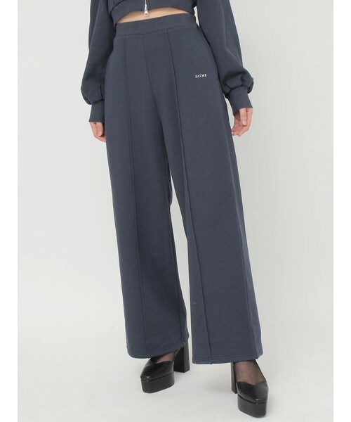 EATME（イートミー）の「スウェットワイドパンツ（セットアップ可能）（スウェットパンツ・レディース・ブラック/ピンク/ネイビー/ブラウン/アイボリー・F）」の8枚目の写真