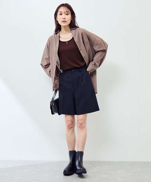 ROPE' PICNIC（ロペピクニック）の「ベーシックリブタンクトップ（タンクトップ・レディース・ブラック/オフホワイト/ブラウン/パープル系・M）」の19枚目の写真