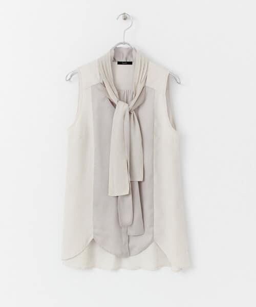 URBAN RESEARCH ROSSO（アーバンリサーチロッソ）の「ボウタイノースリーブブラウス（シャツ/ブラウス・レディース・LIGHT GRAY/NAVY/APRICOT・FREE）」の4枚目の写真