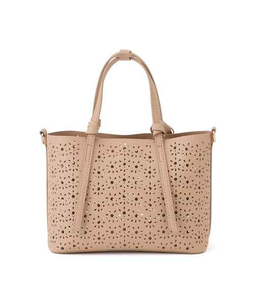 ROPE' PICNIC(ロペピクニック)の「フルーレットパンチングレースミニショルダーバッグ/2WAY(ショルダーバッグ・レディース・オフホワイト/ブラウン/ベージュ系・F)」の7枚目の写真