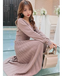 RESEXXY | プリーツロングニットワンピース(ワンピース)