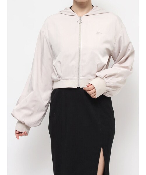 EATME（イートミー）の「ロゴ刺繍ZIPブルゾン（ブルゾン・レディース・アイボリー/ブラック・F）」の3枚目の写真