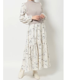 MERCURYDUO | フラワードッキングティアードニットワンピース(ワンピース)