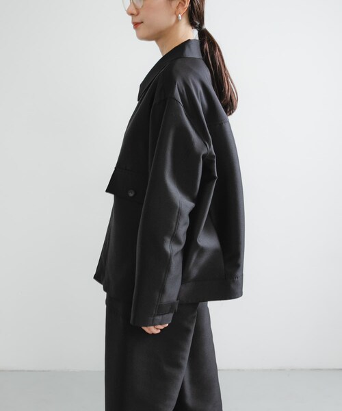 URBAN RESEARCH（アーバンリサーチ）の「new basic　WOOL SILK BOX JACKET（テーラードジャケット・レディース・BLACK・FREE）」の9枚目の写真