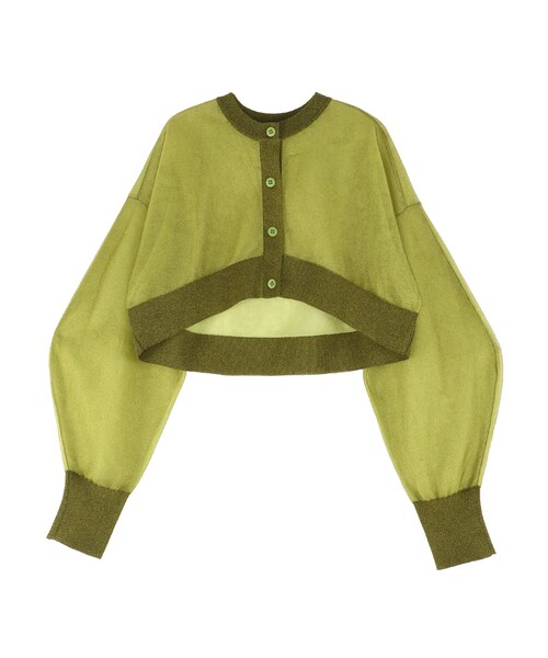 UN3D.（アンスリード）の「2TONE SHEER KT CD（カーディガン/ボレロ・レディース・ブラック/シルバー/ホワイト/グレー/ライム・F）」の20枚目の写真