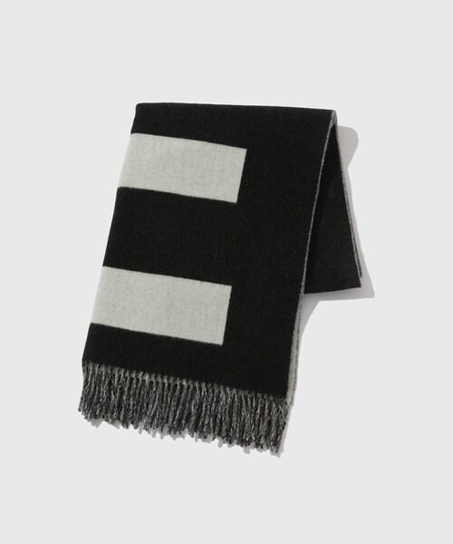 ADAM ET ROPE'(アダムエロペ)の「【Etudes Studio/エチュードストゥディオ】WOOL SCARF BIG E(マフラー・メンズ・ブラック・F)」の2枚目の写真