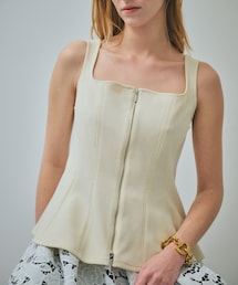 【一部店舗限定】【REALM（レルム）】FRONT ZIP BLOUSE｜ペプラムビスチェ　26SS