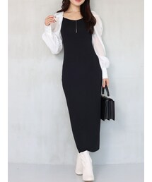 MERCURYDUO | 2WAYドレープスリーブボレロセットニットワンピース(ワンピース)