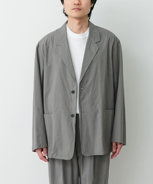 URBAN RESEARCH DOORS(アーバンリサーチドアーズ)の「STILL BY HAND 強撚コットンオーバーサイズジャケット(テーラードジャケット・メンズ・INK BLACK/GREY・46/48)」の2枚目の写真