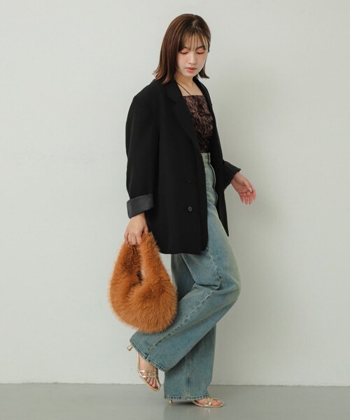 SENSE OF PLACE by URBAN RESEARCH(センスオブプレイスバイアーバンリサーチ)の「ファーラウンドバッグ(ハンドバッグ・レディース・BEIGE/BROWN/MINT・one)」の10枚目の写真