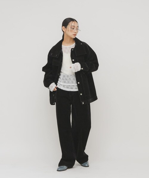 KBF(ケイビーエフ)の「ハイネックデニムブルゾン(ブルゾン・レディース・BLUE/BROWN/BLACK・One)」の10枚目の写真