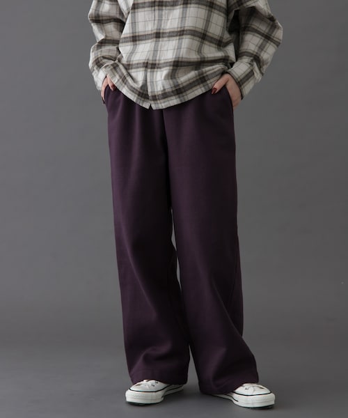 URBAN RESEARCH DOORS（アーバンリサーチドアーズ）の「FORK&SPOON　リサイクルコットン裏毛スウェットパンツ（スウェットパンツ・レディース・NAVY/OATMEAL/DARKPURPLE・1/2）」の4枚目の写真