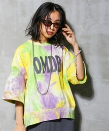 GEVS. | 大きいサイズ綿100％ムラ染ロゴプリントTシャツGEVS.(Tシャツ/カットソー)