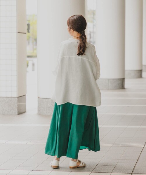 URBAN RESEARCH DOORS(アーバンリサーチドアーズ)の「『スタッフ企画』2WAYマチ切替ワンピース(ワンピース・レディース・GREEN/INK BLACK・Free)」の22枚目の写真