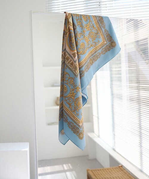 ROPE' PICNIC（ロペピクニック）の「90×90 アソートビンテージライクパターンスカーフ（バンダナ/スカーフ・レディース・ブラック系/ブルー系/ワイン・F）」の9枚目の写真