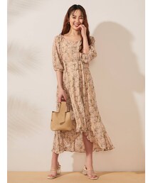 dazzlin | クリンクルフラワーロングワンピース(ワンピース)