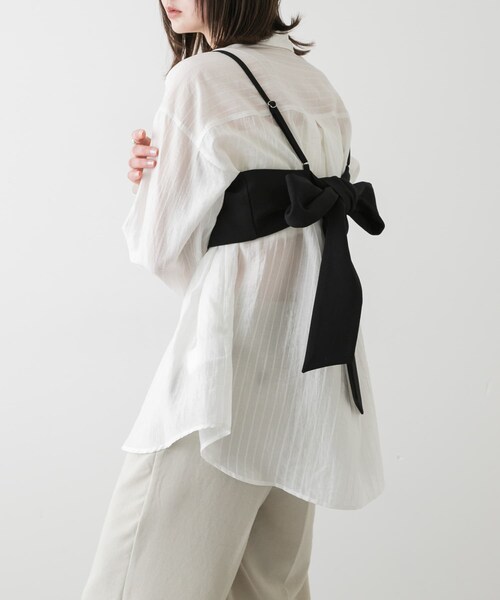 SENSE OF PLACE by URBAN RESEARCH（センスオブプレイスバイアーバンリサーチ）の「バックリボンビスチェ（その他トップス・レディース・BLACK/BEIGE・one）」の4枚目の写真