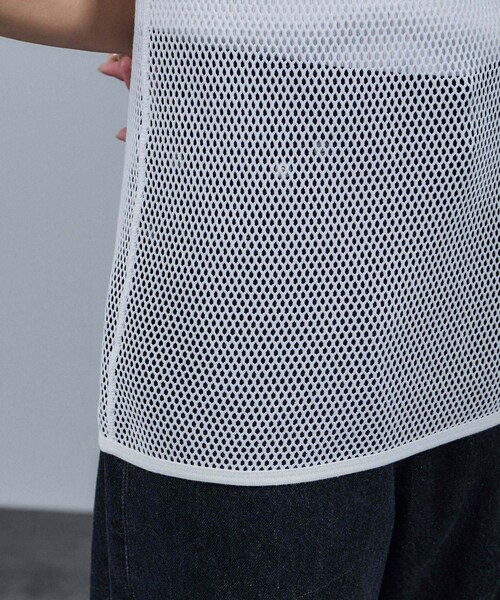 ADAM ET ROPE'（アダムエロペ）の「【IRONING（アイロニング）】mesh tank top（タンクトップ・レディース・ホワイト・F）」の18枚目の写真