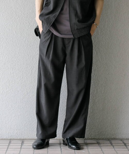 SENSE OF PLACE by URBAN RESEARCH(センスオブプレイスバイアーバンリサーチ)の「『イージーケア/セットアップ対応』リネンライクタックワイドパンツ(その他パンツ・メンズ・CHARCOAL/GREIGE/NAVY・S/M/L)」の7枚目の写真