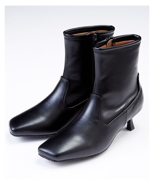 nissen（ニッセン）の「オブリークトゥブーツ（ワイズ４E）（防水・防滑）ACQUA PALETTE（アクアパレット）（ブーツ・メンズ・黒/ブラウン/黒×シルバーヒール・M=23.0~23.5cm/4E/L=24.0~24.5cm/4E/LL=25.0~25.5cm/4E/3L=26.0~26.5cm/4E）」の4枚目の写真