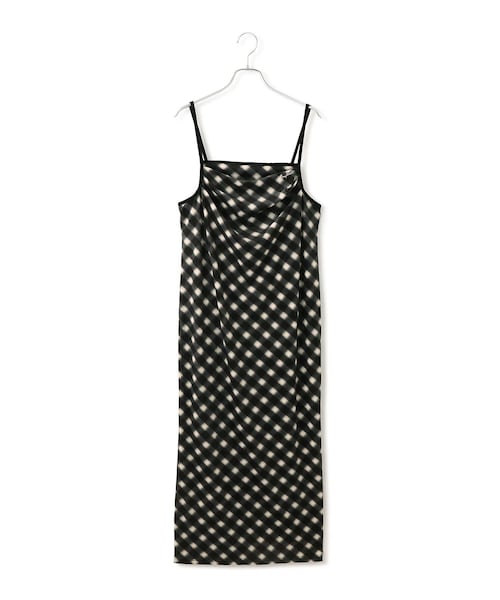 VIS(ビス)の「【MARY QUANT×VIS】チェックベロアドレープキャミワンピース(ワンピース・レディース・ブラック/ブラウン系・F)」の1枚目の写真