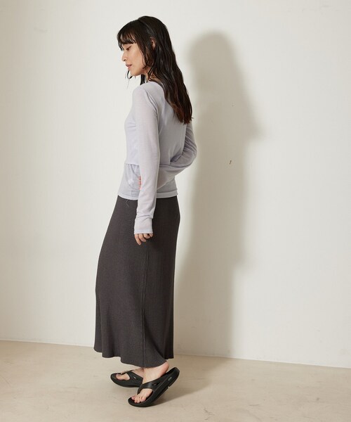 NERGY（ナージー）の「【SET】カシミアシルクレイヤードトップス（アンサンブル・レディース・ブラック/オフホワイト/ラベンダー/オレンジ・F）」の8枚目の写真