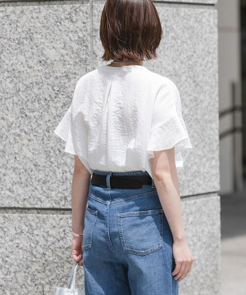 URBAN RESEARCH(アーバンリサーチ)の「フレンチスリーブスキッパーブラウス(シャツ/ブラウス・レディース・OFF WHITE/BLACK DOT/SAX・Free)」の10枚目の写真